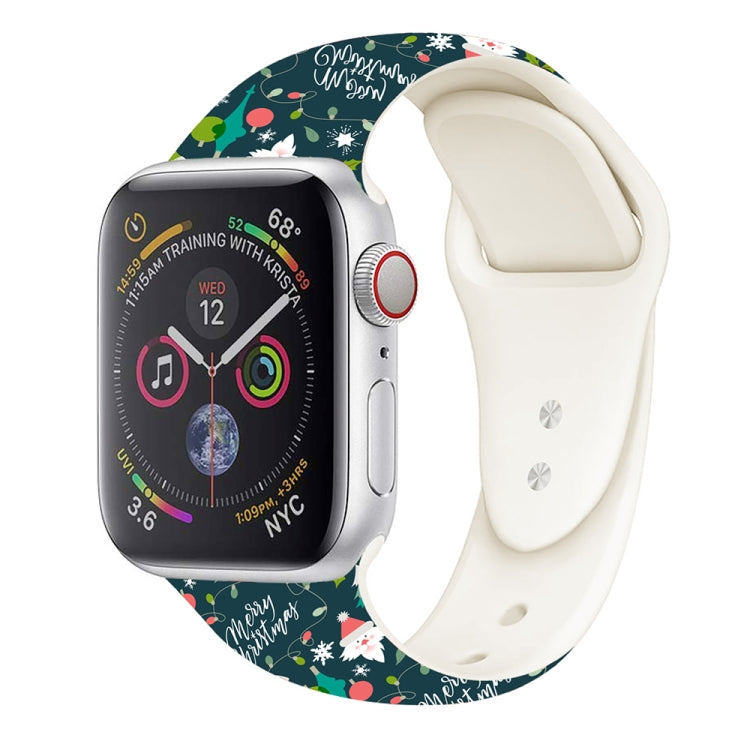 For Apple Watch 46mm / 49mm / 45mm / 44mm Christmas Pattern Silicone Watch Band(Merry Christmas) - free shipping - PMc TechLife - Order now!