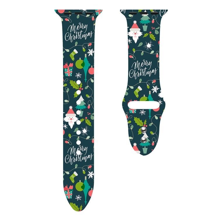 For Apple Watch 46mm / 49mm / 45mm / 44mm Christmas Pattern Silicone Watch Band(Merry Christmas) - free shipping - PMc TechLife - Order now!