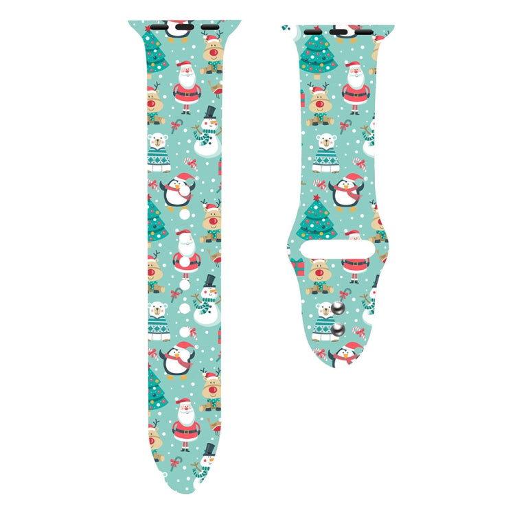 For Apple Watch 46mm / 49mm / 45mm / 44mm Christmas Pattern Silicone Watch Band(Snow Christmas) - free shipping - PMc TechLife - Order now!