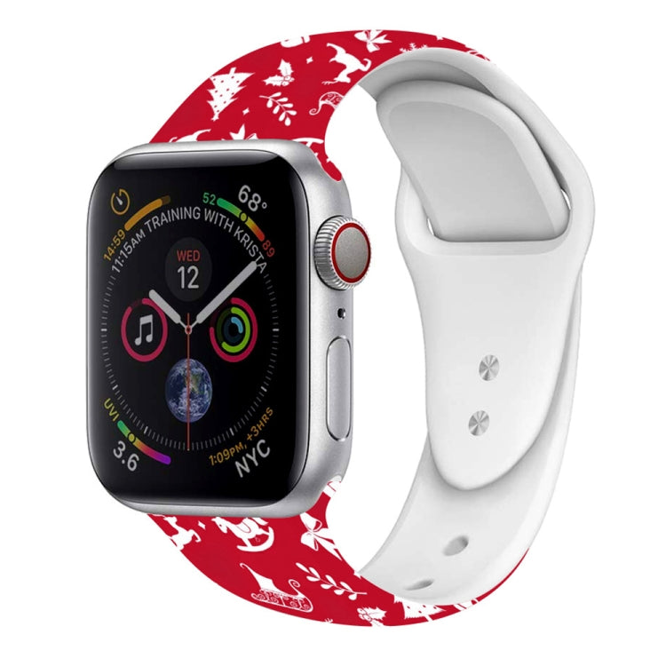 For Apple Watch 46mm / 49mm / 45mm / 44mm Christmas Pattern Silicone Watch Band(Auspicious Christmas) - free shipping - PMc TechLife - Order now!