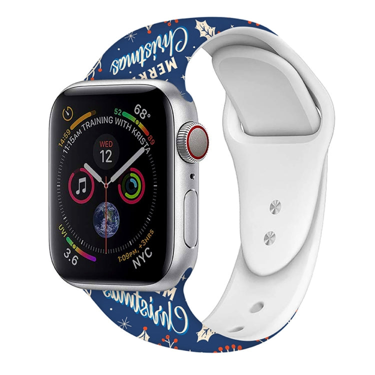 For Apple Watch 46mm / 49mm / 45mm / 44mm Christmas Pattern Silicone Watch Band(Christmas Starry Sky) - free shipping - PMc TechLife - Order now!
