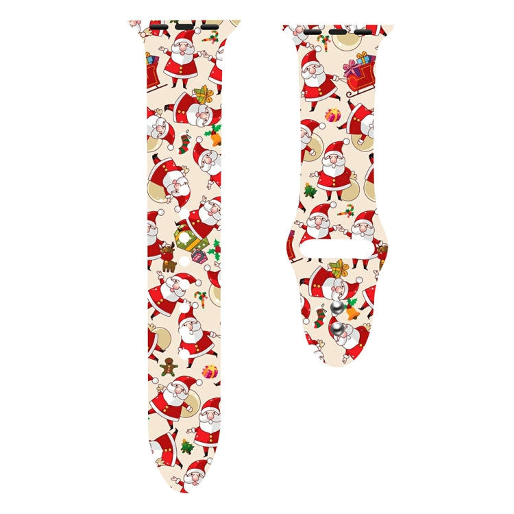 For Apple Watch 42mm / 41mm / 40mm / 38mm Christmas Pattern Silicone Watch Band(Red Santa Claus) - free shipping - PMc TechLife - Order now!