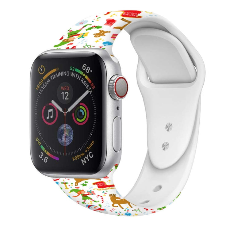 For Apple Watch 42mm / 41mm / 40mm / 38mm Christmas Pattern Silicone Watch Band(Childlike Christmas 2) - free shipping - PMc TechLife - Order now!