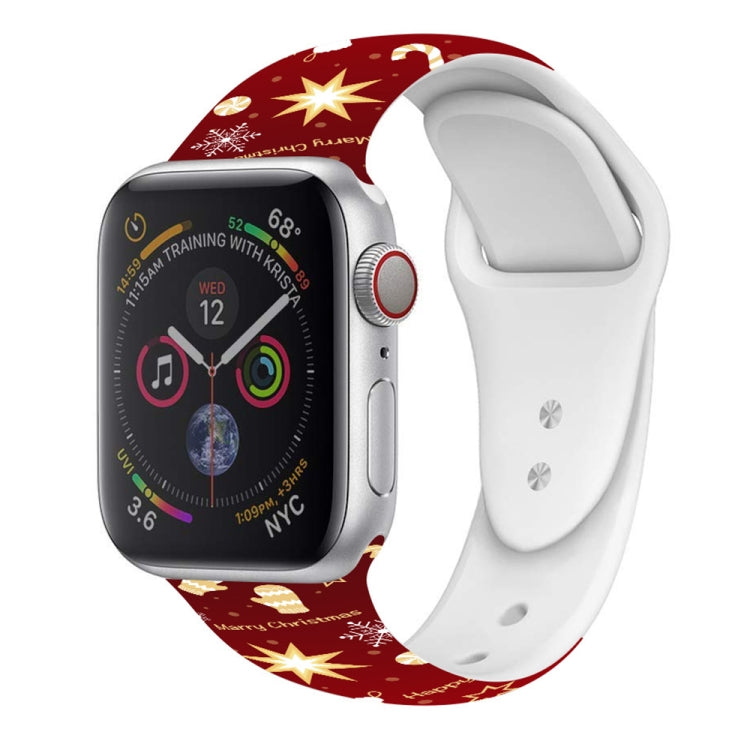 For Apple Watch 42mm / 41mm / 40mm / 38mm Christmas Pattern Silicone Watch Band(New Year Christmas) - free shipping - PMc TechLife - Order now!