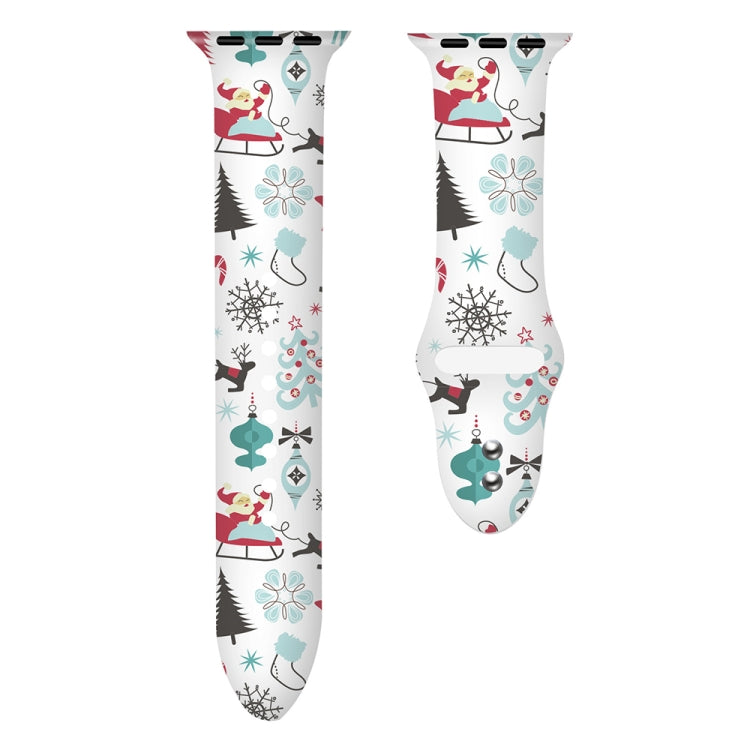 For Apple Watch 42mm / 41mm / 40mm / 38mm Christmas Pattern Silicone Watch Band(Santa Claus) - free shipping - PMc TechLife - Order now!