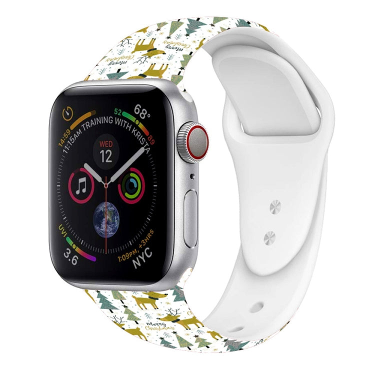 For Apple Watch 42mm / 41mm / 40mm / 38mm Christmas Pattern Silicone Watch Band(Forest Christmas) - free shipping - PMc TechLife - Order now!