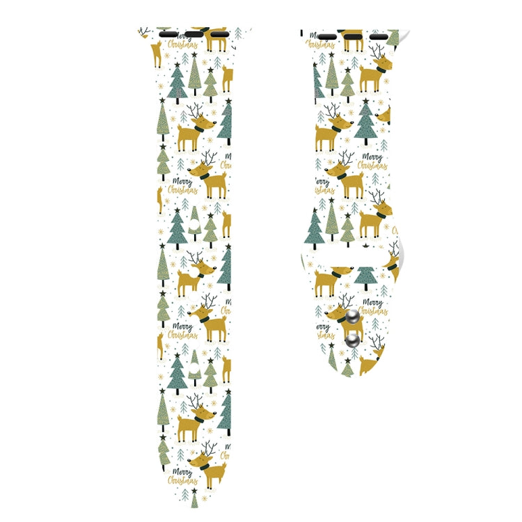 For Apple Watch 42mm / 41mm / 40mm / 38mm Christmas Pattern Silicone Watch Band(Forest Christmas) - free shipping - PMc TechLife - Order now!