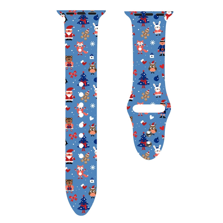 For Apple Watch 42mm / 41mm / 40mm / 38mm Christmas Pattern Silicone Watch Band(Animal Christmas) - free shipping - PMc TechLife - Order now!