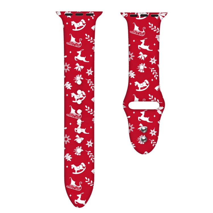 For Apple Watch 42mm / 41mm / 40mm / 38mm Christmas Pattern Silicone Watch Band(Auspicious Christmas) - free shipping - PMc TechLife - Order now!