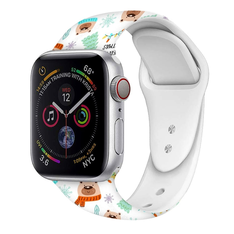 For Apple Watch 42mm / 41mm / 40mm / 38mm Christmas Pattern Silicone Watch Band(Happy Bear) - free shipping - PMc TechLife - Order now!