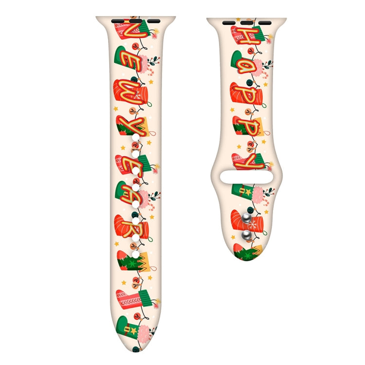 For Apple Watch 42mm / 41mm / 40mm / 38mm Christmas Pattern Silicone Watch Band(Christmas Socks) - free shipping - PMc TechLife - Order now!