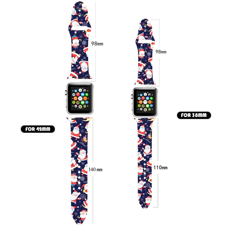 For Apple Watch 42mm / 41mm / 40mm / 38mm Christmas Pattern Silicone Watch Band(Snowflake Black) - free shipping - PMc TechLife - Order now!