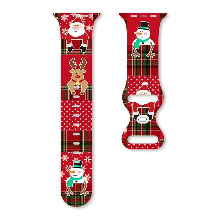 For Apple Watch 46mm / 49mm / 45mm / 44mm Christmas Pattern Butterfly Buckle Silicone Watch Band(Stitching Christmas) - free shipping - PMc TechLife - Order now!