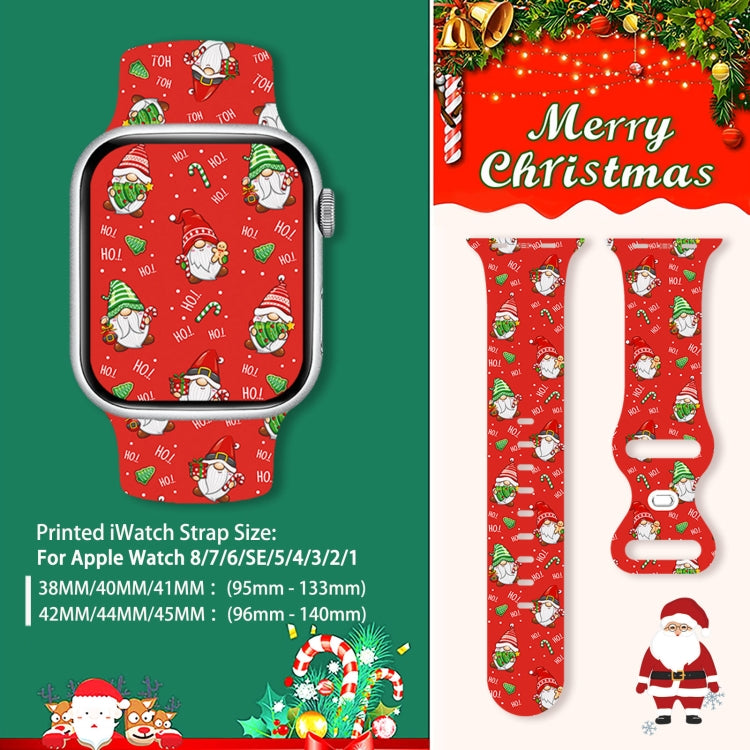 For Apple Watch 42mm / 41mm / 40mm / 38mm Christmas Pattern Butterfly Buckle Silicone Watch Band(Colorful Snowflakes) - free shipping - PMc TechLife - Order now!