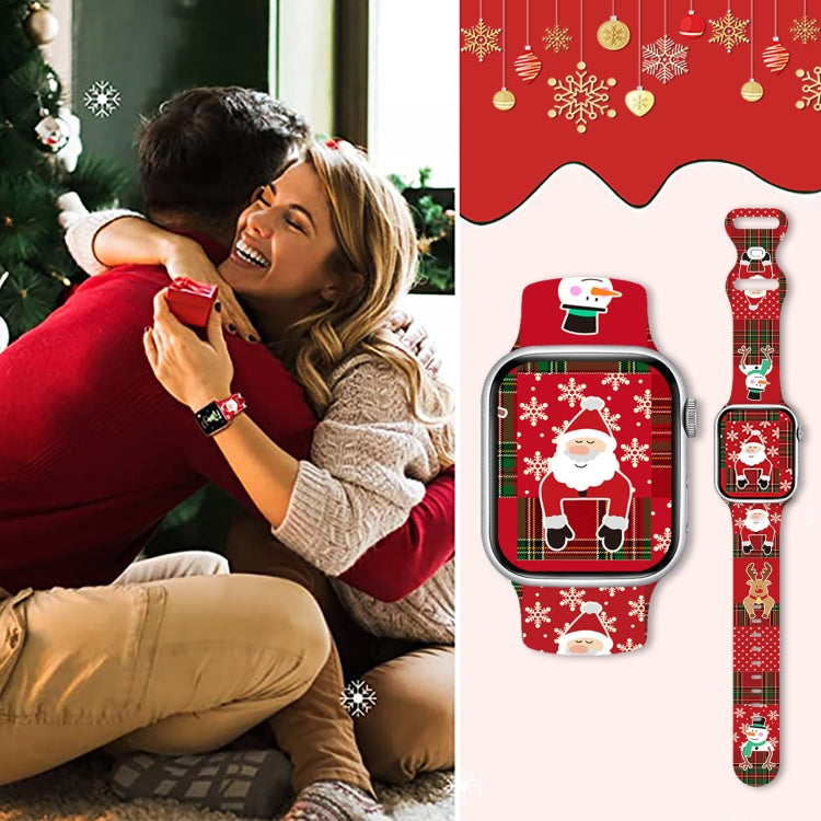 For Apple Watch 42mm / 41mm / 40mm / 38mm Christmas Pattern Butterfly Buckle Silicone Watch Band(Stitching Christmas) - free shipping - PMc TechLife - Order now!