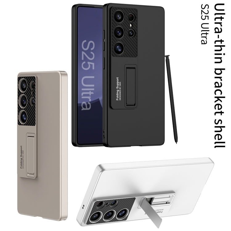 For Samsung Galaxy S25 Ultra 5G GKK Ultra-thin Shockproof Phone Case with Holder / Pen(Silver) - free shipping - PMC Jewellery - Order now!