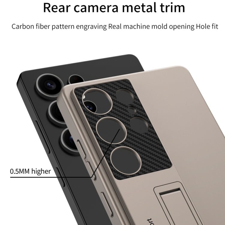 For Samsung Galaxy S25 Ultra 5G GKK Ultra-thin Shockproof Phone Case with Holder / Pen(Silver) - free shipping - PMC Jewellery - Order now!