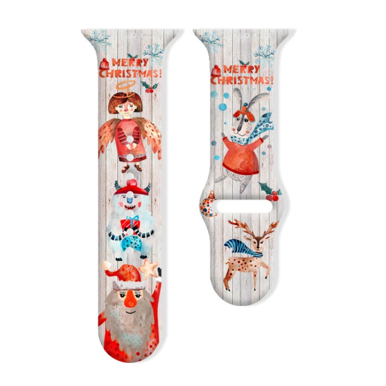 For Apple Watch 46mm / 49mm / 45mm / 44mm Christmas Pattern Reverse Buckle Silicone Watch Band(Christmas Angel) - free shipping - PMc TechLife - Order now!