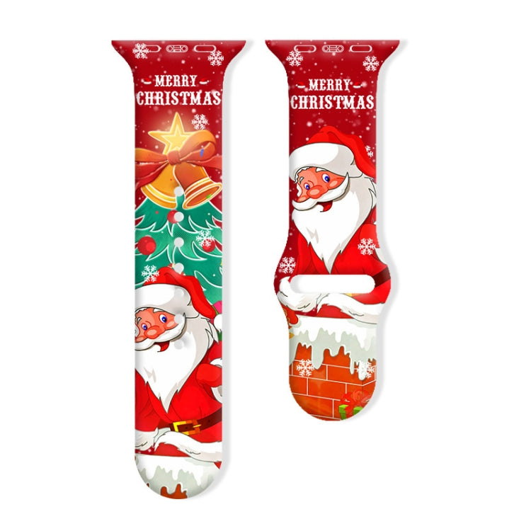 For Apple Watch 46mm / 49mm / 45mm / 44mm Christmas Pattern Reverse Buckle Silicone Watch Band(Bell Santa Claus) - free shipping - PMc TechLife - Order now!