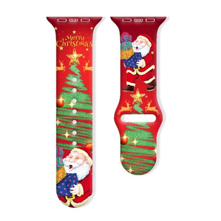 For Apple Watch 42mm / 41mm / 40mm / 38mm Christmas Pattern Reverse Buckle Silicone Watch Band(Santa Claus Gift) - free shipping - PMc TechLife - Order now!