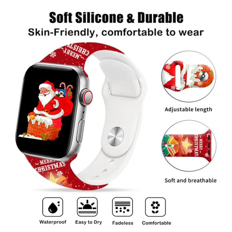 For Apple Watch 46mm / 49mm / 45mm / 44mm Christmas Pattern Reverse Buckle Silicone Watch Band(Squirrel) - free shipping - PMc TechLife - Order now!