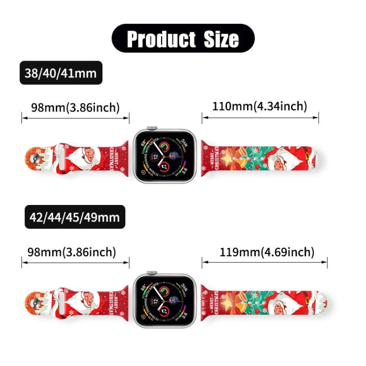 For Apple Watch 46mm / 49mm / 45mm / 44mm Christmas Pattern Reverse Buckle Silicone Watch Band(Squirrel) - free shipping - PMc TechLife - Order now!