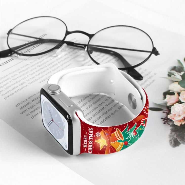 For Apple Watch 46mm / 49mm / 45mm / 44mm Christmas Pattern Reverse Buckle Silicone Watch Band(Squirrel) - free shipping - PMc TechLife - Order now!