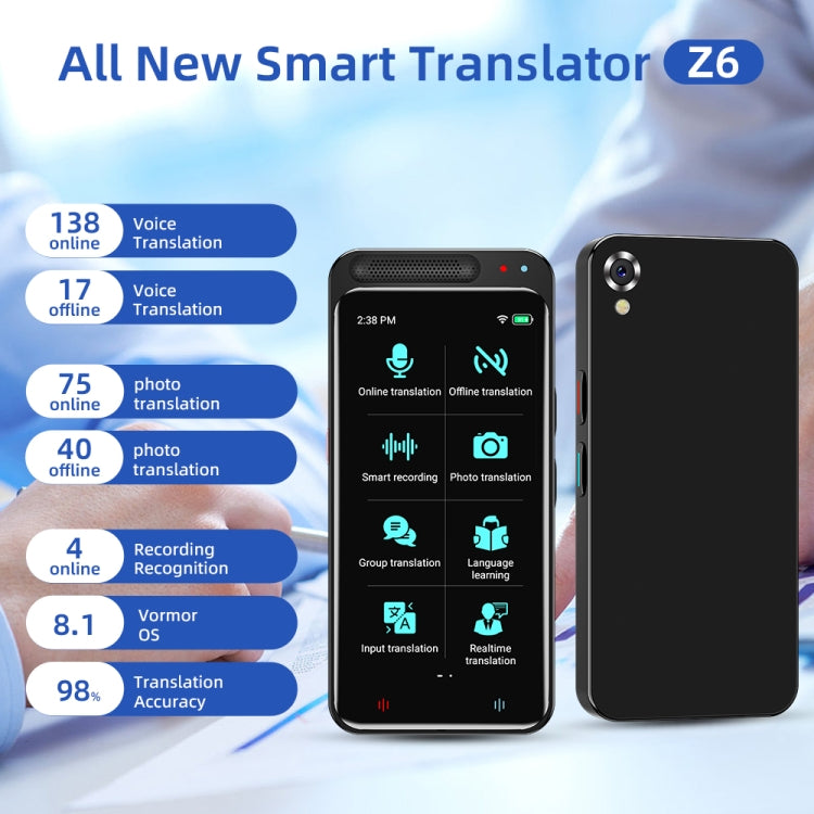 VORMOR Z6 5.0 inch HD Touch Screen Smart AI Translator 139 Languages with Offline Translation / Photo Translation -  by PMC TechLife | Online Shopping South Africa | PMC TechLife | Buy Now Pay Later Mobicred