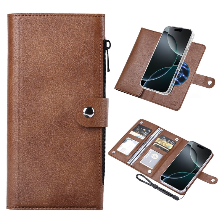 For iPhone 16 Pro ViLi GVS-C Series MagSafe Magnetic RFID Leather Flip Phone Case(Brown) - free shipping - PMC Jewellery - Order now!