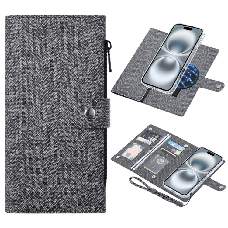 For iPhone 16 Plus ViLi GBS-C Series MagSafe Magnetic RFID Leather Flip Phone Case(Black) - free shipping - PMC Jewellery - Order now!