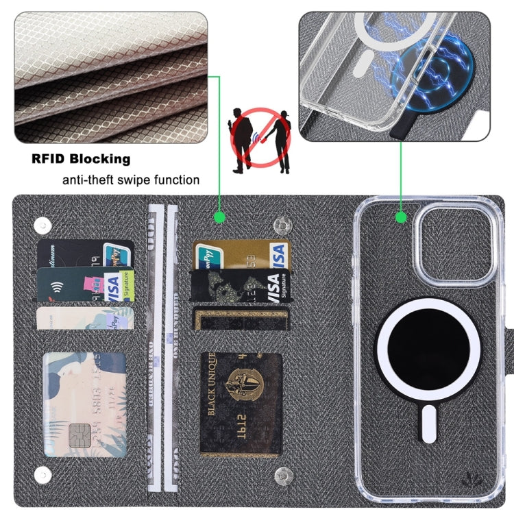 For iPhone 16 ViLi GBS-C Series MagSafe Magnetic RFID Leather Flip Phone Case(Black) - free shipping - PMC Jewellery - Order now!
