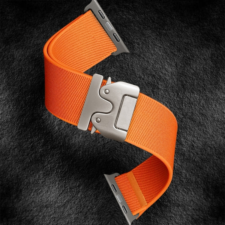 For Apple Watch 46mm / 49mm / 45mm / 44mm Parachute Buckle Elastic Nylon Watch Band(Orange) - Watch Bands by PMc TechLife | Online Shopping South Africa | PMc TechLife | Buy Now Pay Later Mobicred
