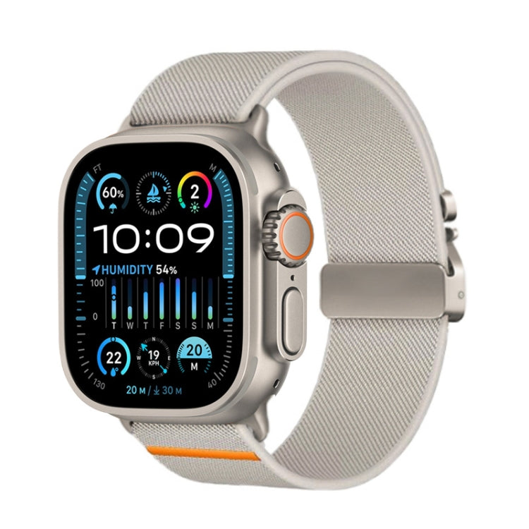 For Apple Watch 46mm / 49mm / 45mm / 44mm Parachute Buckle Elastic Nylon Watch Band(Starlight) - free shipping - PMc TechLife - Order now!