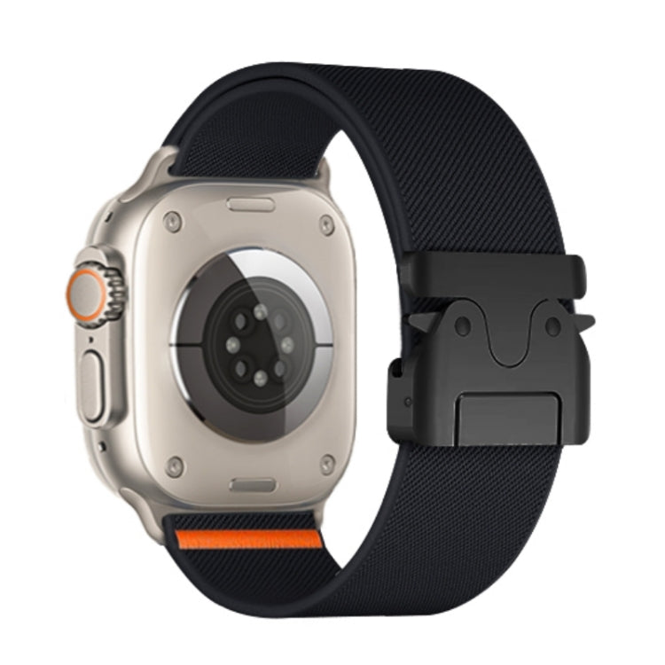 For Apple Watch 42mm / 41mm / 40mm / 38mm Parachute Buckle Elastic Nylon Watch Band(Black) - free shipping - PMc TechLife - Order now!
