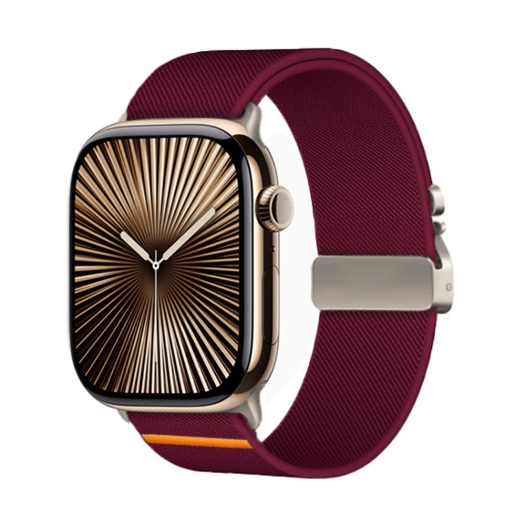 For Apple Watch 42mm / 41mm / 40mm / 38mm Parachute Buckle Elastic Nylon Watch Band(Wine Red) - free shipping - PMc TechLife - Order now!