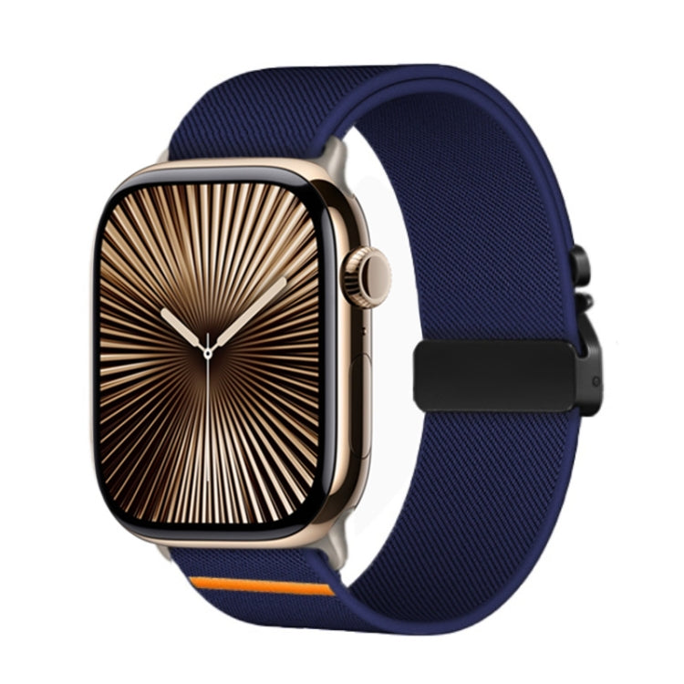 For Apple Watch 42mm / 41mm / 40mm / 38mm Parachute Buckle Elastic Nylon Watch Band(Midnight Blue) - free shipping - PMc TechLife - Order now!