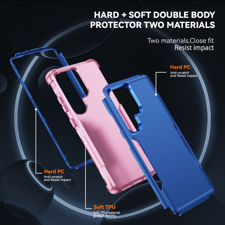 For Samsung Galaxy S25 Ultra 5G TPU + PC Shockproof Protective Phone Case(Royal Blue + Pink) - Galaxy S25 Ultra 5G Cases by PMC Jewellery | Online Shopping South Africa | PMC Jewellery | Buy Now Pay Later Mobicred