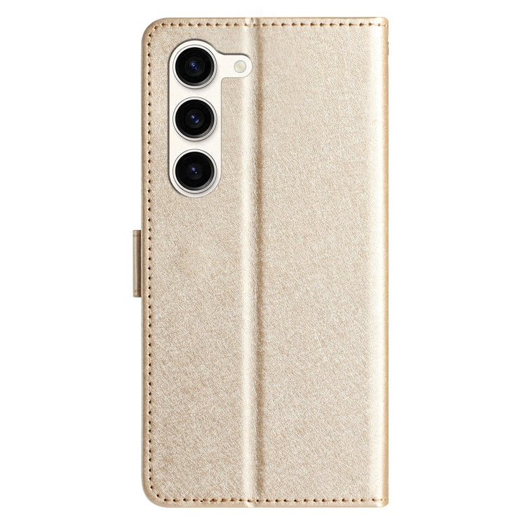For Samsung Galaxy S25 5G Silk Texture Horizontal Flip Leather Phone Case(Gold) - Galaxy S25 5G Cases by PMC Jewellery | Online Shopping South Africa | PMC Jewellery | Buy Now Pay Later Mobicred