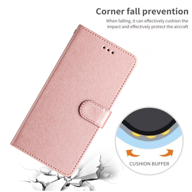 For Samsung Galaxy S25 5G Silk Texture Horizontal Flip Leather Phone Case(Rose Gold) - Galaxy S25 5G Cases by PMC Jewellery | Online Shopping South Africa | PMC Jewellery | Buy Now Pay Later Mobicred