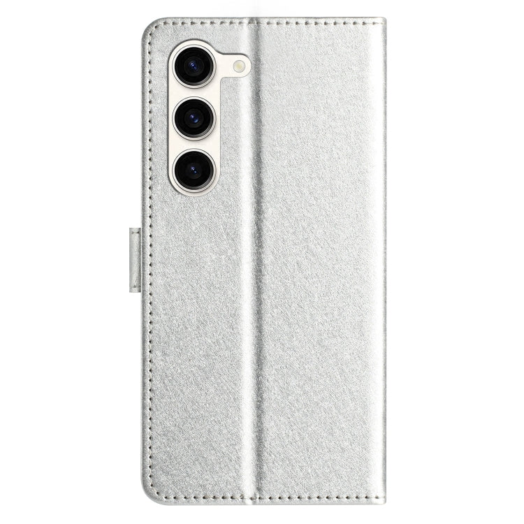 For Samsung Galaxy S25+ 5G Silk Texture Horizontal Flip Leather Phone Case(Silver) - Galaxy S25+ 5G Cases by PMC Jewellery | Online Shopping South Africa | PMC Jewellery | Buy Now Pay Later Mobicred