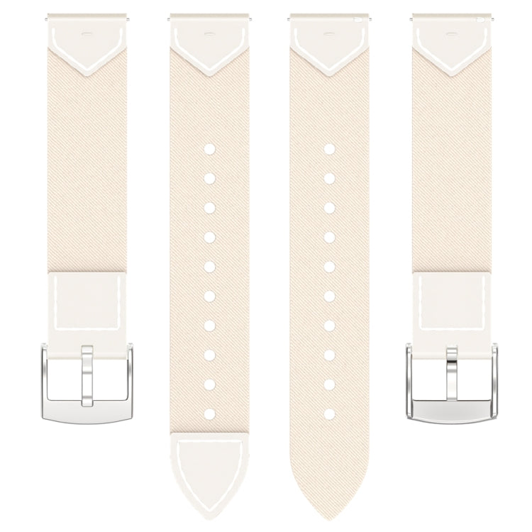 For Huawei Watch GT 5 41mm / GT 5 Pro 42mm Stitched Nylon Denim Watch Band(White) - Watch Bands by PMc TechLife | Online Shopping South Africa | PMc TechLife | Buy Now Pay Later Mobicred
