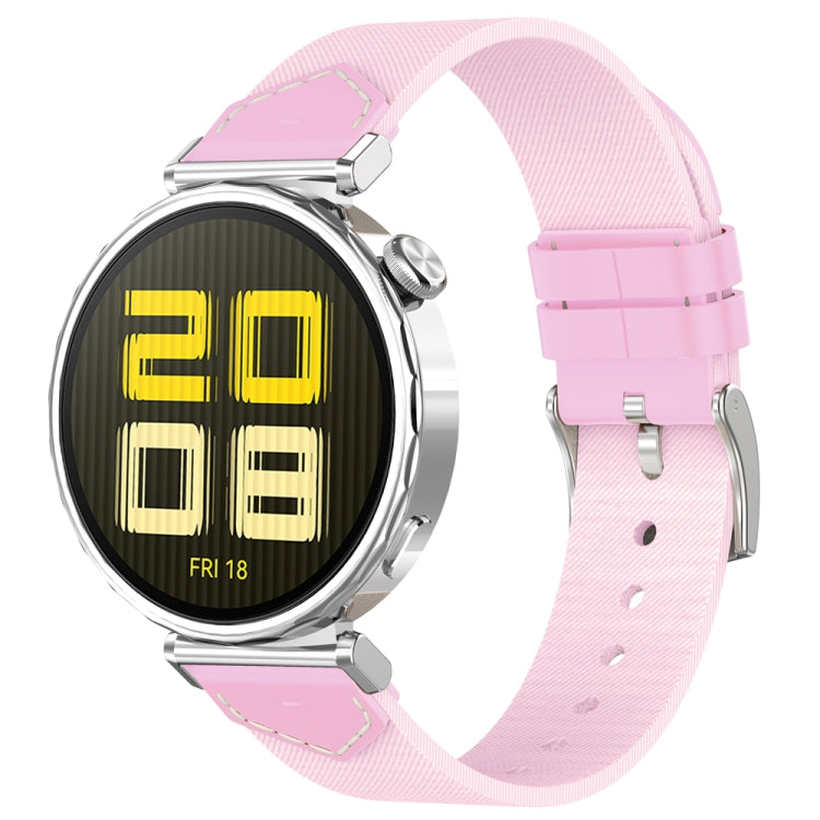 For Huawei Watch GT 5 41mm / GT 5 Pro 42mm Stitched Nylon Denim Watch Band(Pink) - free shipping - PMc TechLife - Order now!