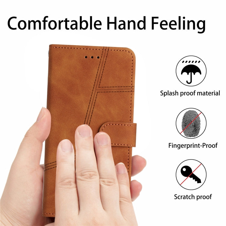 For Samsung Galaxy S25 Ultra 5G Skin-feel Stitching Leather Phone Case(Brown) - Galaxy S25 Ultra 5G Cases by PMC Jewellery | Online Shopping South Africa | PMC Jewellery | Buy Now Pay Later Mobicred