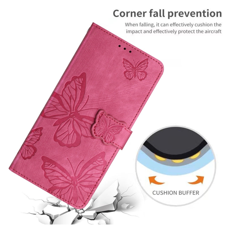 For Samsung Galaxy S25 5G Skin-feel Embossed Butterfly Leather Phone Case(Rose Red) - Galaxy S25 5G Cases by PMC Jewellery | Online Shopping South Africa | PMC Jewellery | Buy Now Pay Later Mobicred