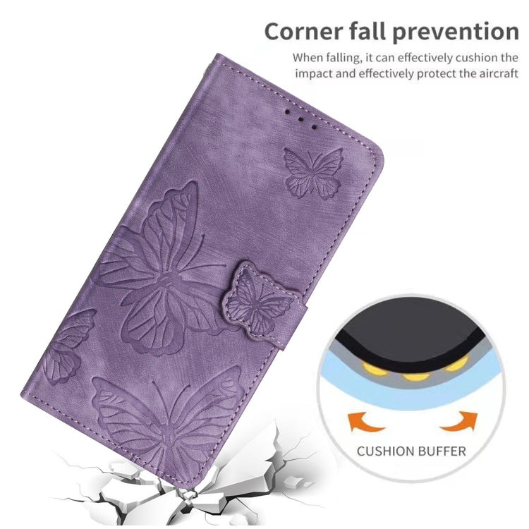 For Samsung Galaxy S25+ 5G Skin-feel Embossed Butterfly Leather Phone Case(Purple) - Galaxy S25+ 5G Cases by PMC Jewellery | Online Shopping South Africa | PMC Jewellery | Buy Now Pay Later Mobicred