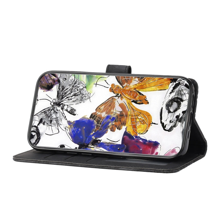 For Samsung Galaxy S25 Ultra 5G Skin-feel Embossed Butterfly Leather Phone Case(Black) - Galaxy S25 Ultra 5G Tempered Glass by PMC Jewellery | Online Shopping South Africa | PMC Jewellery | Buy Now Pay Later Mobicred