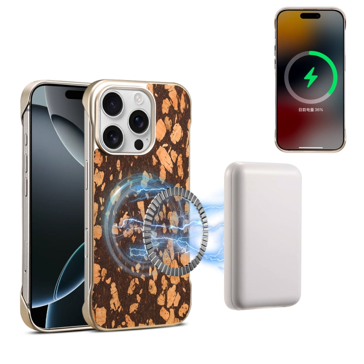 For iPhone 16 Pro Denior A18 WoodenPaint MagSafe Phone Case(Brown) - free shipping - PMC Jewellery - Order now!