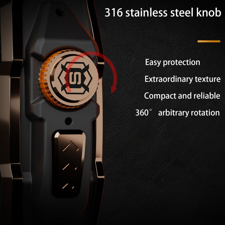 For Apple Watch Ultra 1 / 2 49mm RedPepper Armor Metal Case Integrated Silicone Watch Band(Rose Gold Black Orange) - free shipping - PMC Jewellery - Order now!