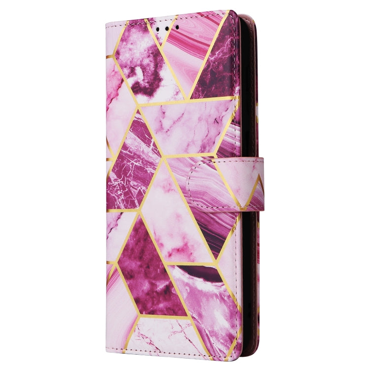 For Samsung Galaxy S25 5G Marble Bronzing Stitching Leather Phone Case(Purple) - Galaxy S25 5G Cases by PMC Jewellery | Online Shopping South Africa | PMC Jewellery | Buy Now Pay Later Mobicred