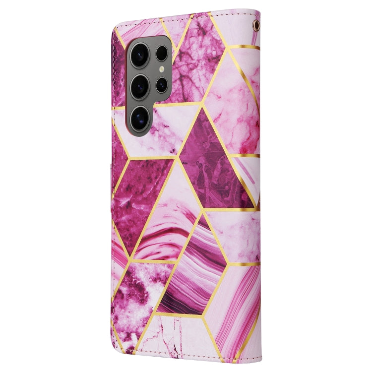 For Samsung Galaxy S25 Ultra 5G Marble Bronzing Stitching Leather Phone Case(Purple) - Galaxy S25 Ultra 5G Cases by PMC Jewellery | Online Shopping South Africa | PMC Jewellery | Buy Now Pay Later Mobicred
